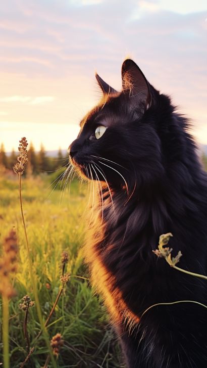 Black Norwegian Forest Cat