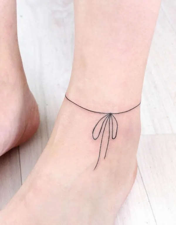 Simple anklet tattoo by @tattooist_greem