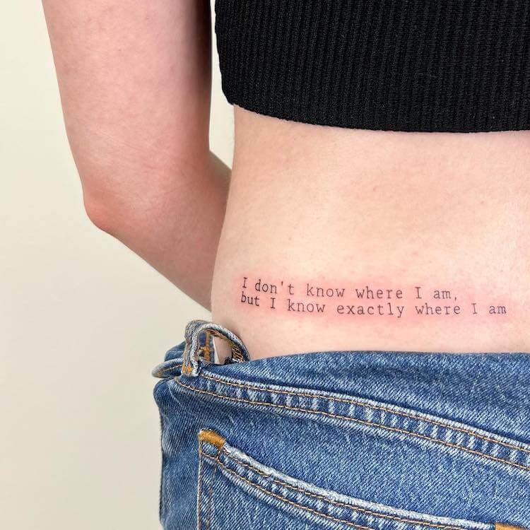 Lower Back Quote Tattoo