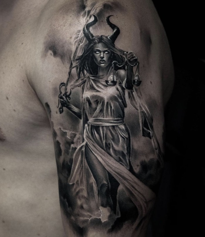 Libra Tattoo - horned woman