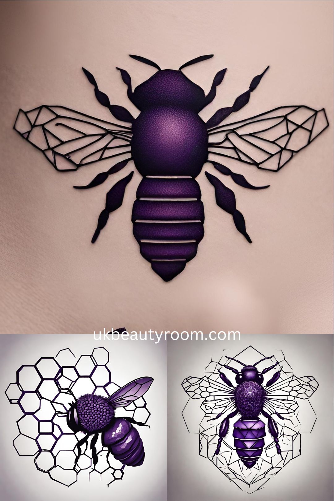 honeycomb tattoo with bee